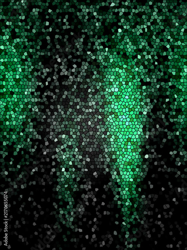 Obraz na plátně stained glass Green and black mosaic pattern with varying light intensity and ge