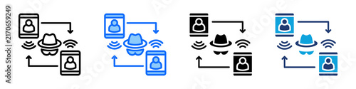 Фотография Wiretapping Icon Set Multi Style Vector Illustration