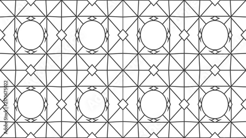 Abstract Geometric Monochrome Pattern - Seamless Black and White Design