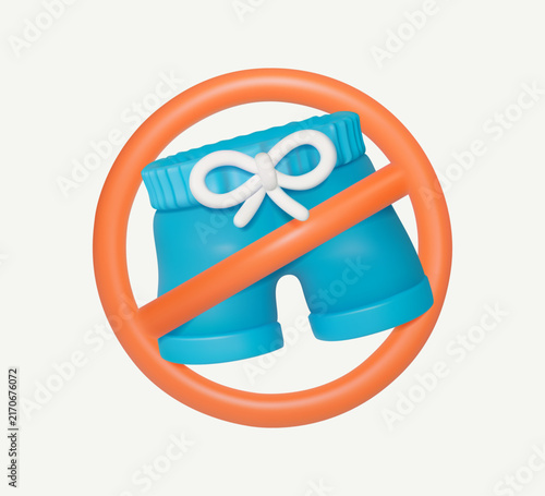 No Swim Shorts 3D Icon