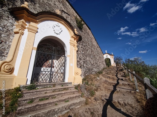 Banská Štiavnica, Selmecbánya, Schemnitz, Slovakia: Baroque Calvary complex of Banska Stiavnica, UNESCO listed pilgrimage world heritage site in Slovakia