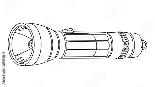 Handheld flashlight illustration on white background.