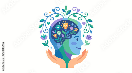 Mental Health and Creativity Concept Vector Illustration