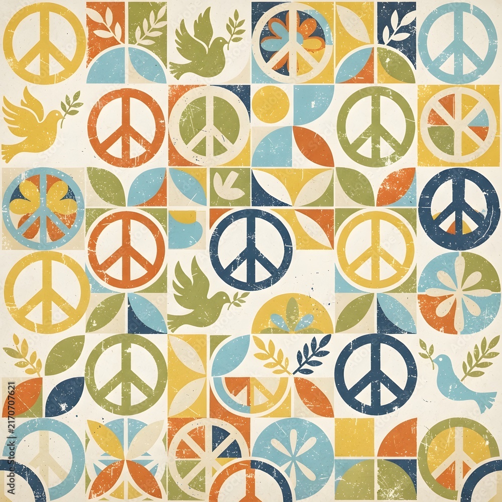 Peace symbols vector pattern