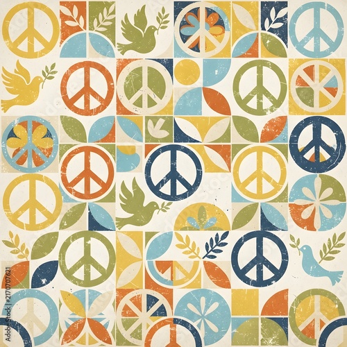 Peace symbols vector pattern