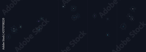 Abstract digital network nodes floating on a dark minimalist background