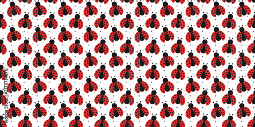 Festive bug seamless pattern. Ladybug repeating pattern for kids nursery. ladybird pattern