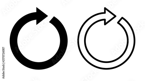 Canvas Print Circular refresh reload repeat rotation arrow icon vector graphic set