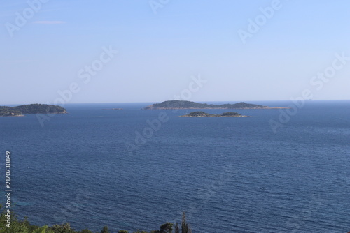 Принти на полотні Panoramic View of Adriatic Sea and Islets along the Dalmatian Coast, Croatia