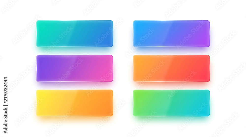 Fototapeta premium Modern glassmorphism presentation agenda template with blurred shadows and copy space on a solid white backdrop