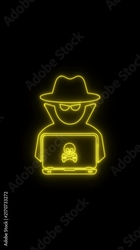 Hacker, motion 4k video with alpha channel	
