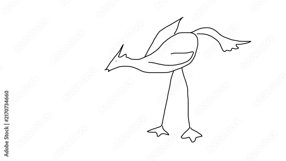 Naklejka premium A flightless bird with long legs is staring at something