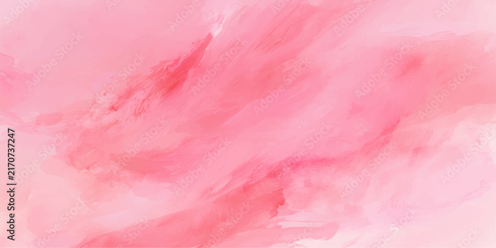 Fototapeta premium Pink Watercolor Background with Soft Brush Strokes, Delicate Paint Texture and Elegant Abstract Design.