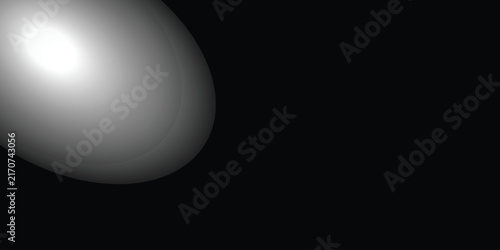 Abstract soft white light glow on black background for modern design and digital overlay