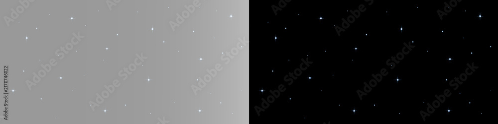 Fototapeta premium blue star particles and faint cyan sparkles floating across gray, subtle cosmic dust with a soft minimal celestial glow