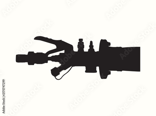 Salvage Lift Bag Inflation Hardware Silhouette Side Profile on White