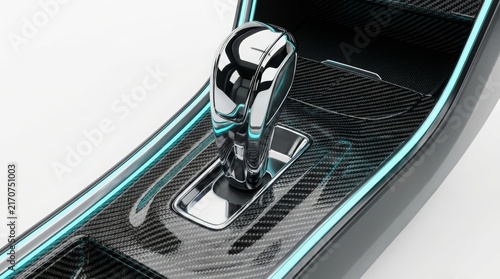 Technology - Car gear shift lever with carbon fiber center console