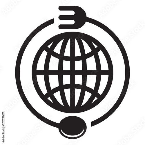 Global Food Fork and Spoon Service Icon