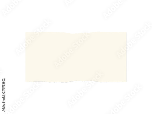Obraz na plátně A rectangular piece of cream colored paper with torn edges on white background