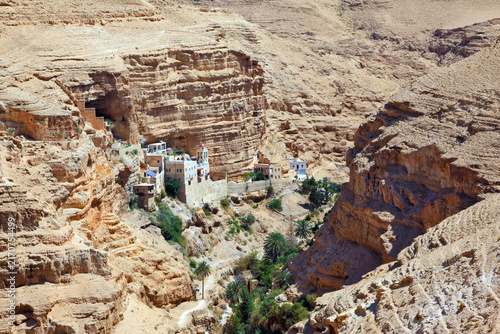 Cuadro en lienzo Wadi Kelt near Jerusalem