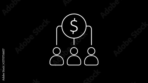 Linear employers Business Analysis Icon Animation for Corporate Analytics, Market Research and Finance, 4K Stock Video