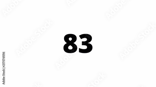 Ninty seconds countdown animation, Ninty second countdown timer video from 90 to 0 second on transparent background,1.5 minute timer counts hours minutes seconds in 60 seconds in 4k with alpha channel