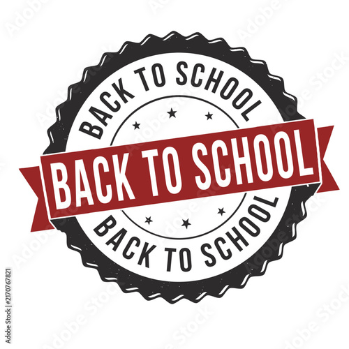 Back to school vintage rubber stamp badge emblem design
