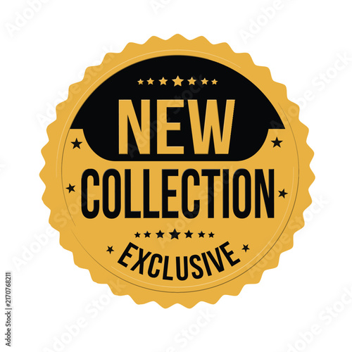 New Collection golden badge label emblem