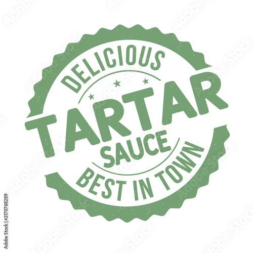 Tartar sauce vintage round rubber stamp on white background, vector illustration

