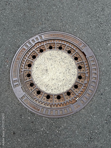 фотографія manhole on the road
