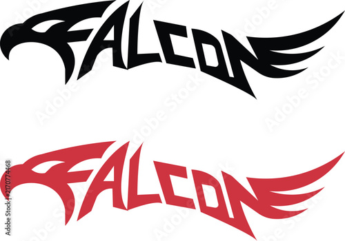 Falcon Eagle Typography Logo Design  Premium Mascot Branding