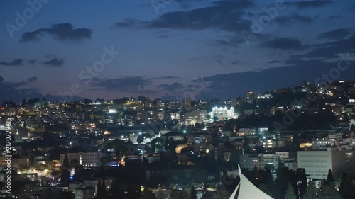 Nazareth panoramic city view during night