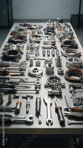 Organized Collection of Industrial Machine Parts