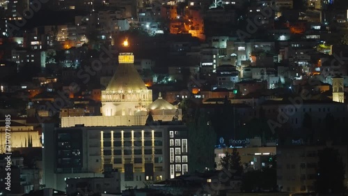 Nazareth panoramic city view during night