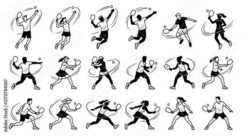 Dynamic Sports Icons: Racquet Sport Players in Action
