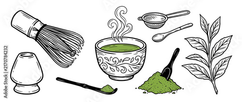 Traditional Tea Ceremony Tools and Ingredients