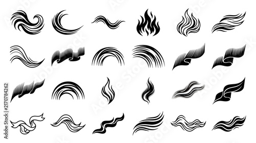 Abstract Brush Strokes and Swirls - Isolated Graphic Elements