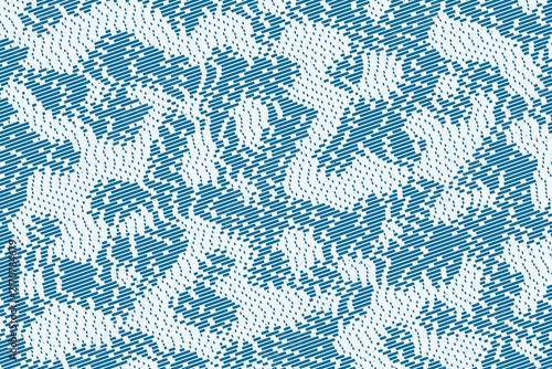 Fotografía Abstract digital glitch pattern with textured blue and white pixelated noise