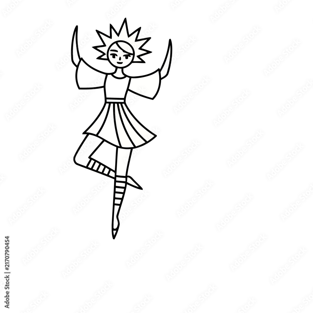 Fototapeta premium Stylized Figure Dancing