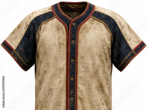 Antique jerseys, athletic memorabilia concept, isolated on white background