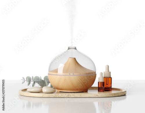 Aromatherapy room, luxury wellness concept, isolated on white background