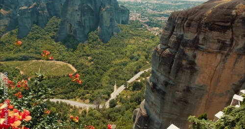 A view of the rounded boulders Meteora rock formations in Thesally region northwestern Greece