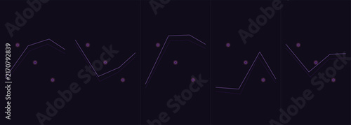 Abstract purple geometric lines and glowing points on a dark background