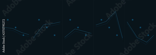 Abstract digital lines and glowing nodes on a dark blue background