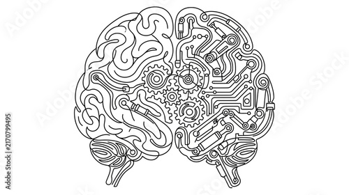 Stylized Brain with Mechanical Components