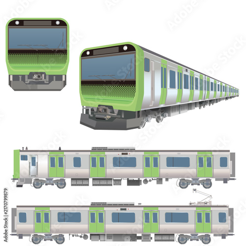 通勤電車のイラストセット