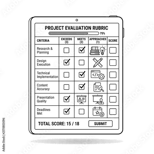 Digital rubric checklist criteria for teacher websites and grading apps