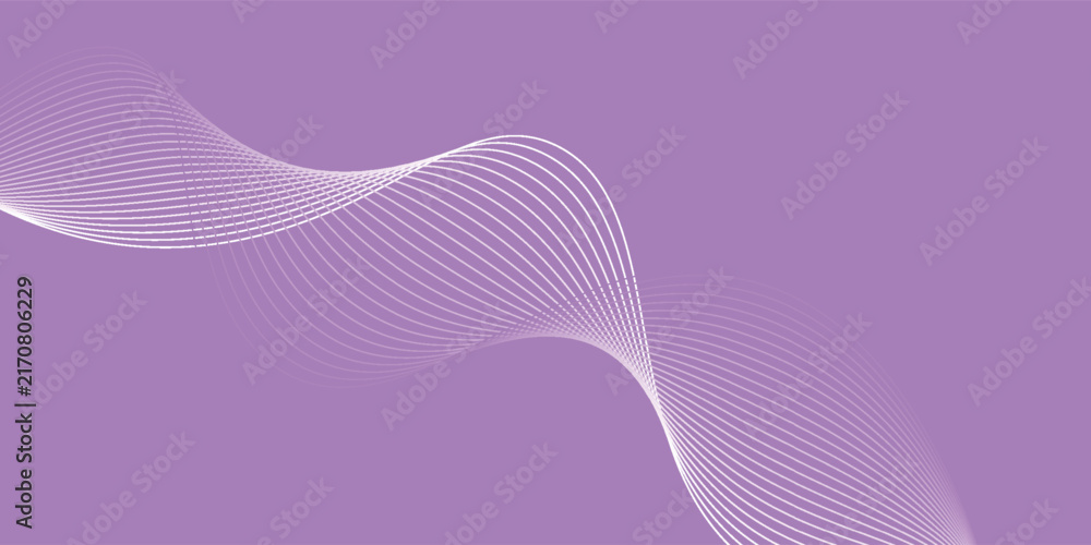 Fototapeta premium Purple abstract flowing wave lines vector background, modern smooth curves minimal technology design
