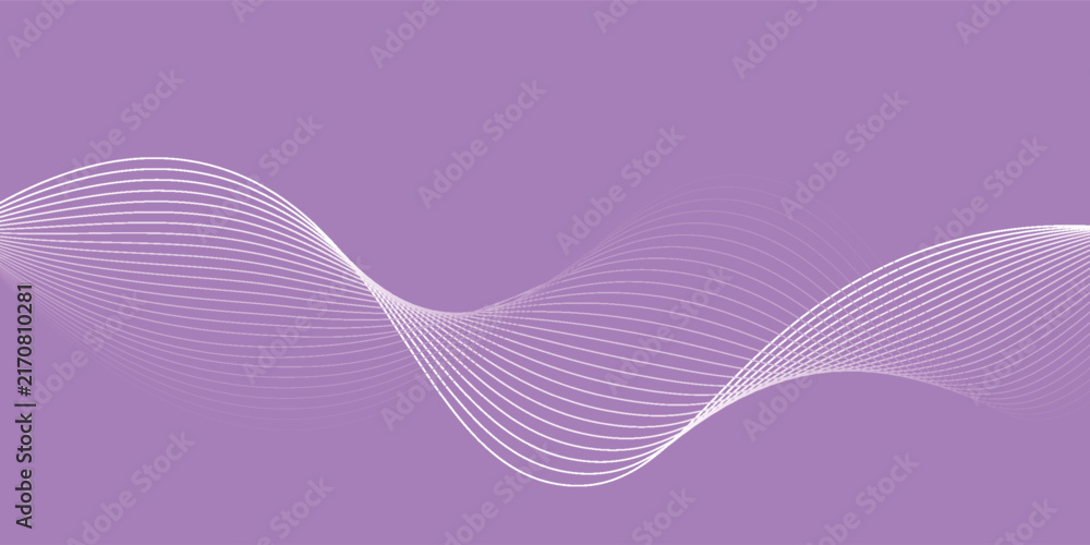 Fototapeta premium Purple abstract flowing wave lines vector background, modern smooth curves minimal technology design