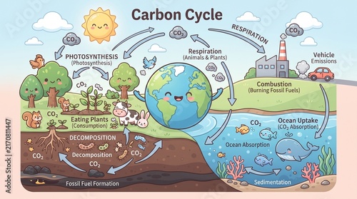 Visualizing the Continuous Carbon Cycle From Plants and Animals to Oceans and Atmosphere
